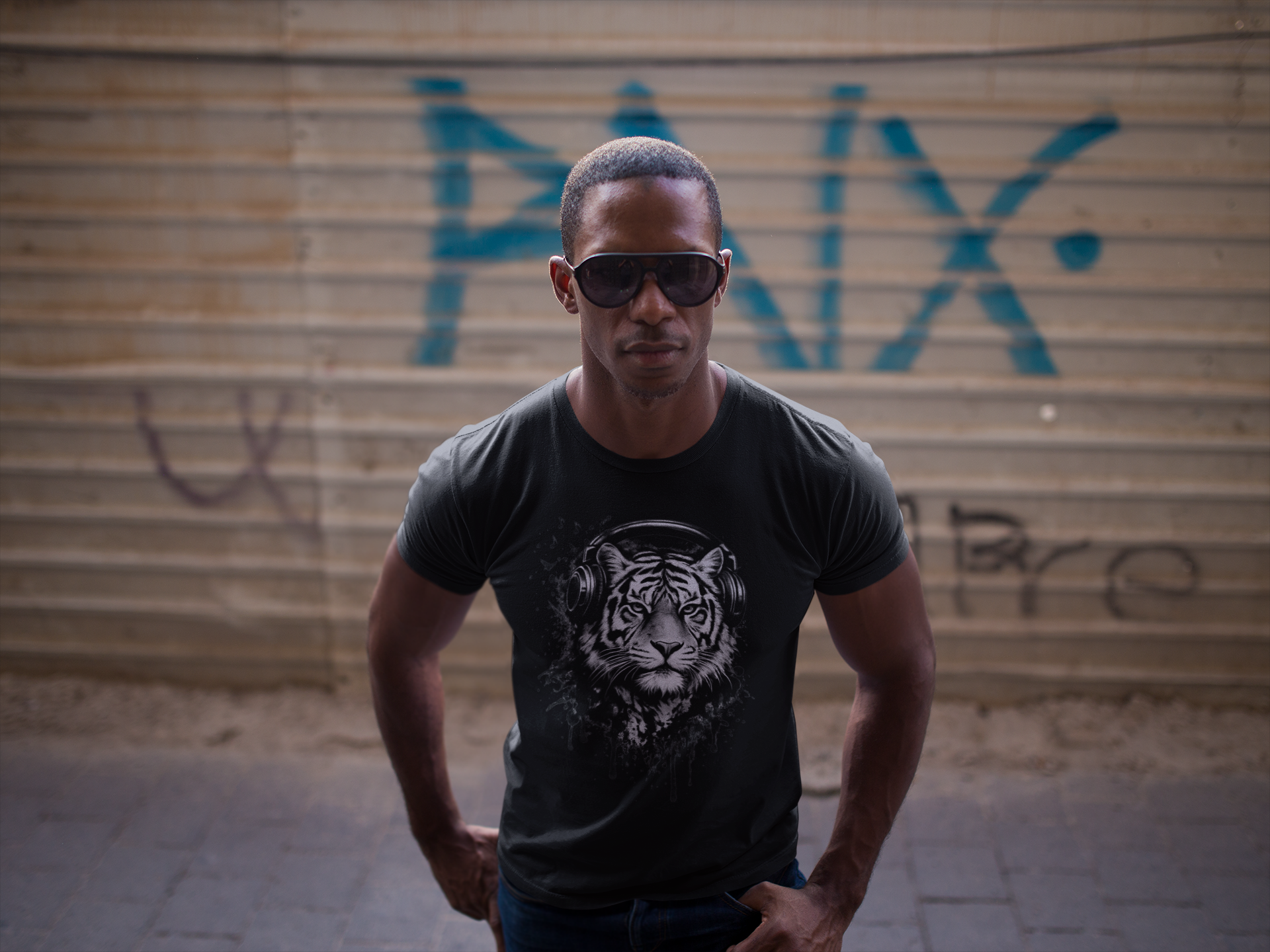 Tiger Headphones Graphic Tee – Streetwear Music Lover Shirt